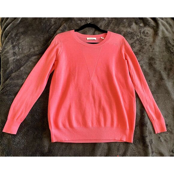 Sandro Paris Merino Wool Barbie-Core Pink Sweater, Size Large*, MSRP $340 - Picture 1 of 8